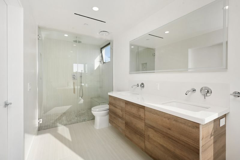 Contemporary Bathroom with Open Shelving